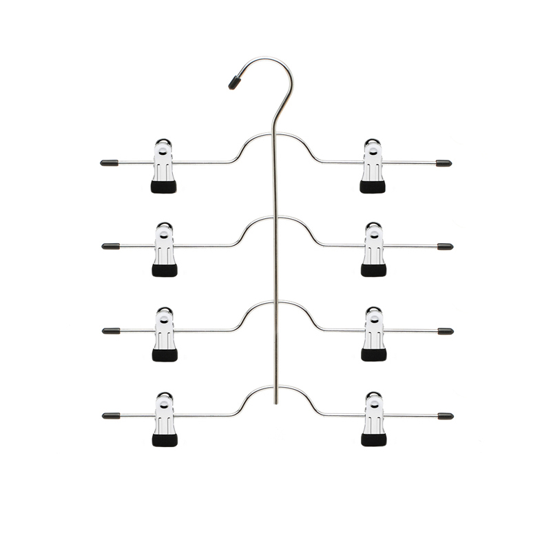 Wardrobe Space Saving 4 Tier Multi Pants Hanger with Non Slip Clips