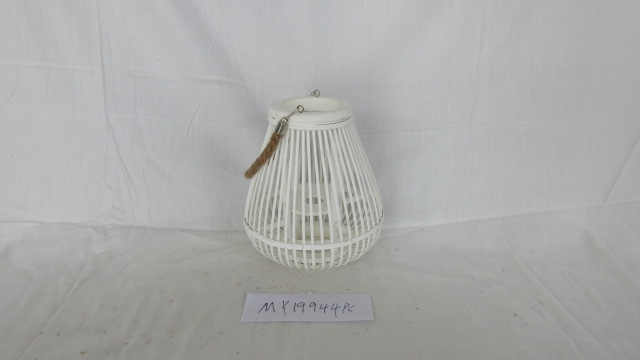 Copper Bamboo handmade lantern candle holder with glass