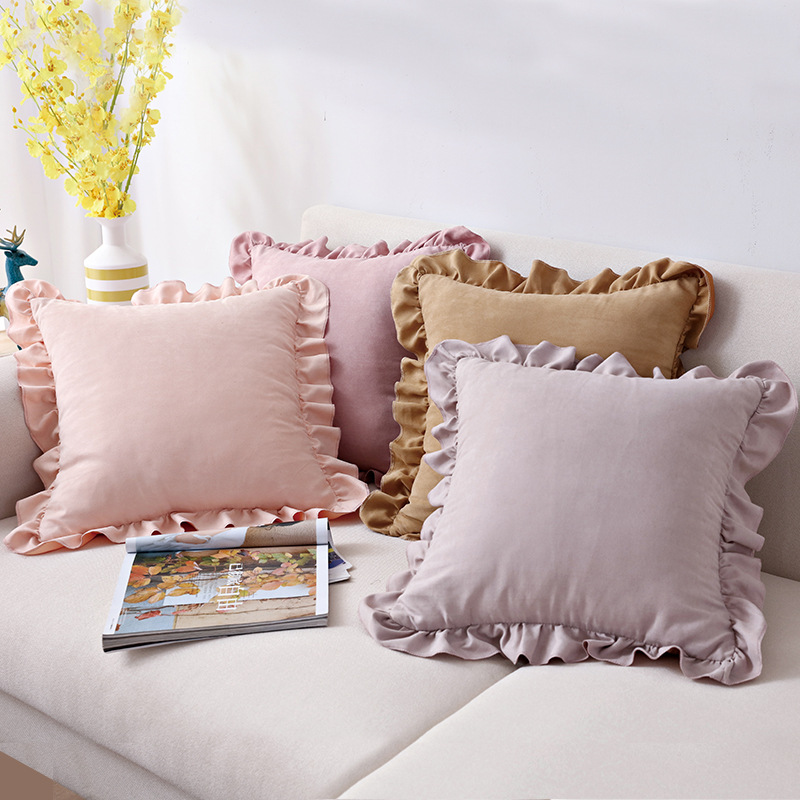CURTAIN,Lovely Handmade Lace Velvet Square Pillowcase Cushion Cover Multicolor 45X45