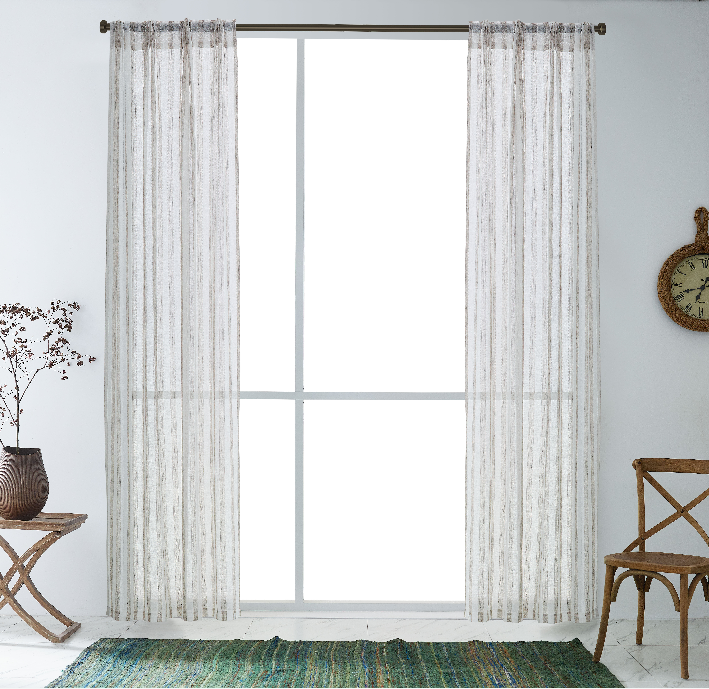 Linea stripe Sheer Cutain Pair