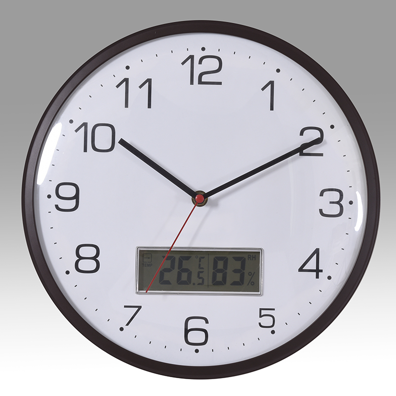 Modern wall clock with LCD