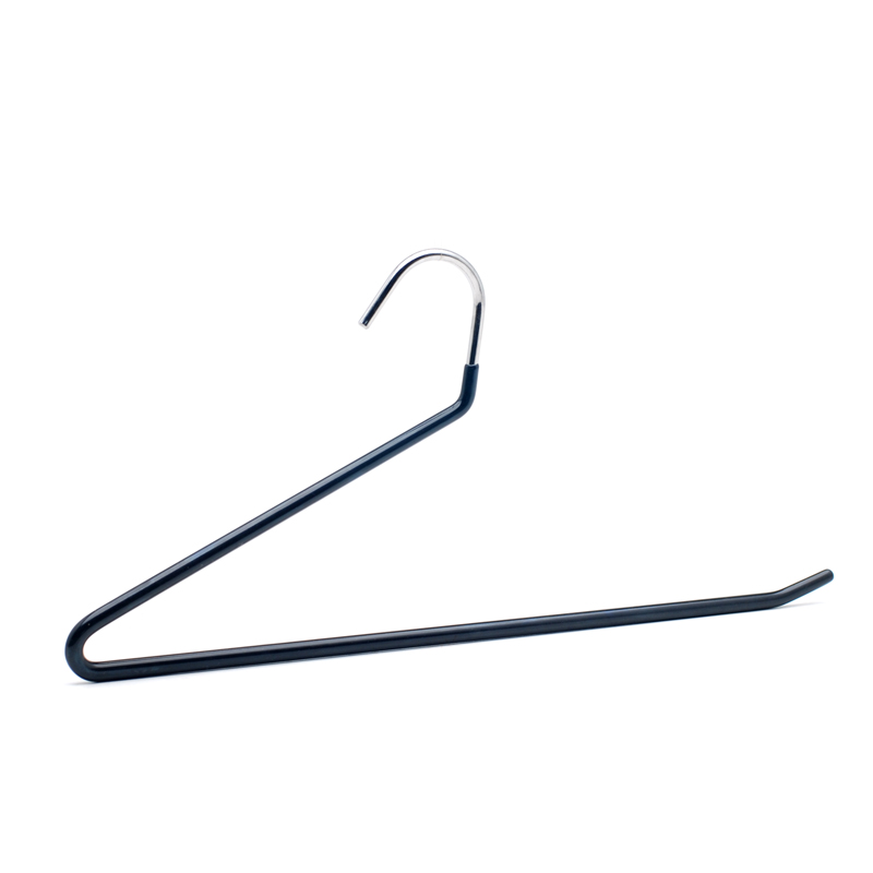 Rubberized Vinyl Skirt Hanger Metal Chrome Plated Flat,Blue Color for trousers or towels