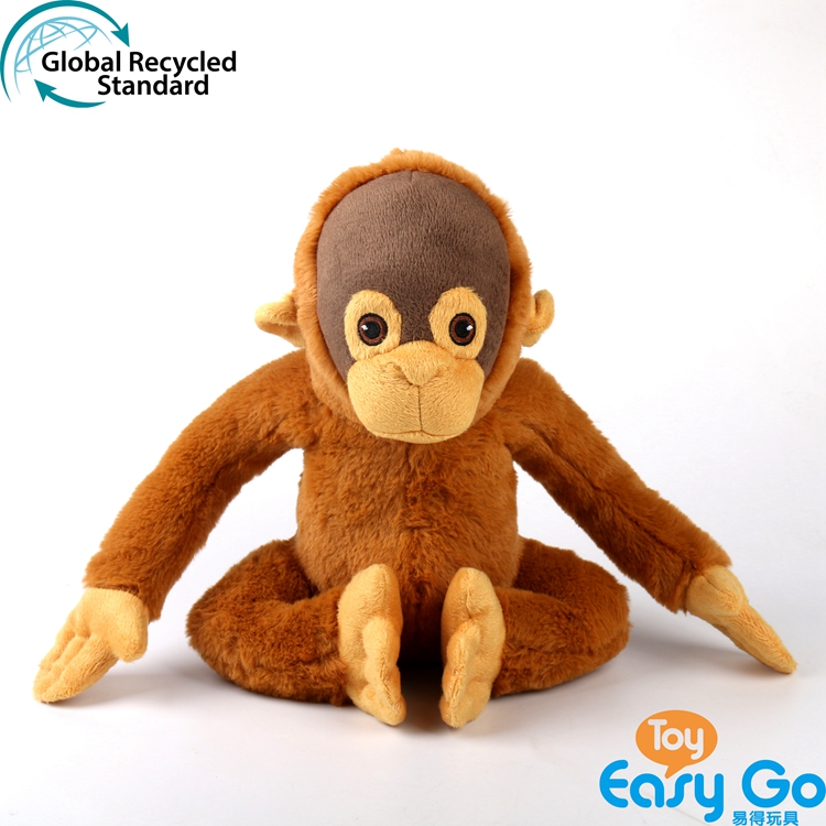 ECO-friendly 100% recycled sustainable plush soft stuffed wild animal orangutan toy