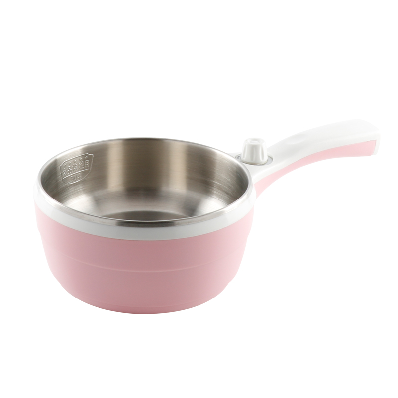 007 stainless steel multipurpose cooking pot with cool-touch long handle for home kitchen / dormitory