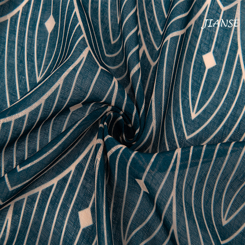 CURTAIN A3920 Latest Geometric printing linen curtain fabric for linving room home window covering