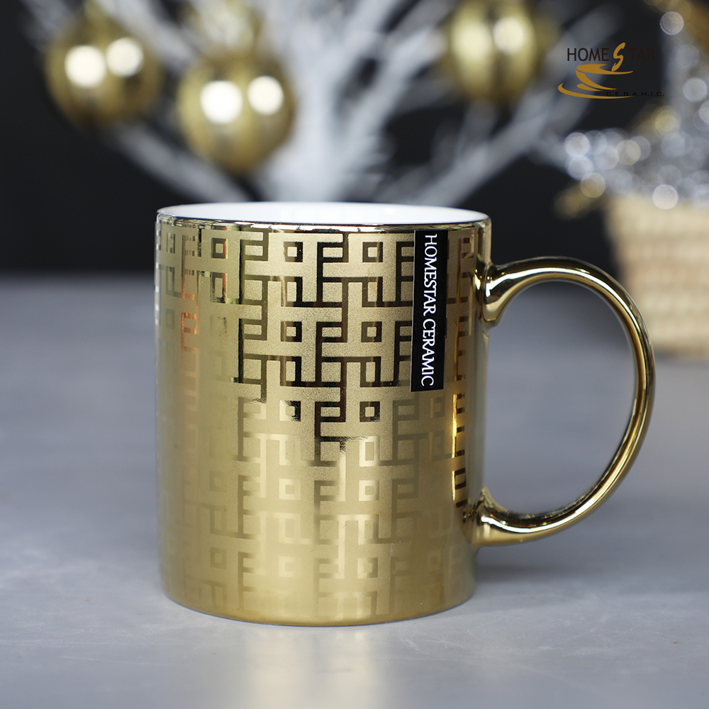 12oz can shape gold electroplate mug