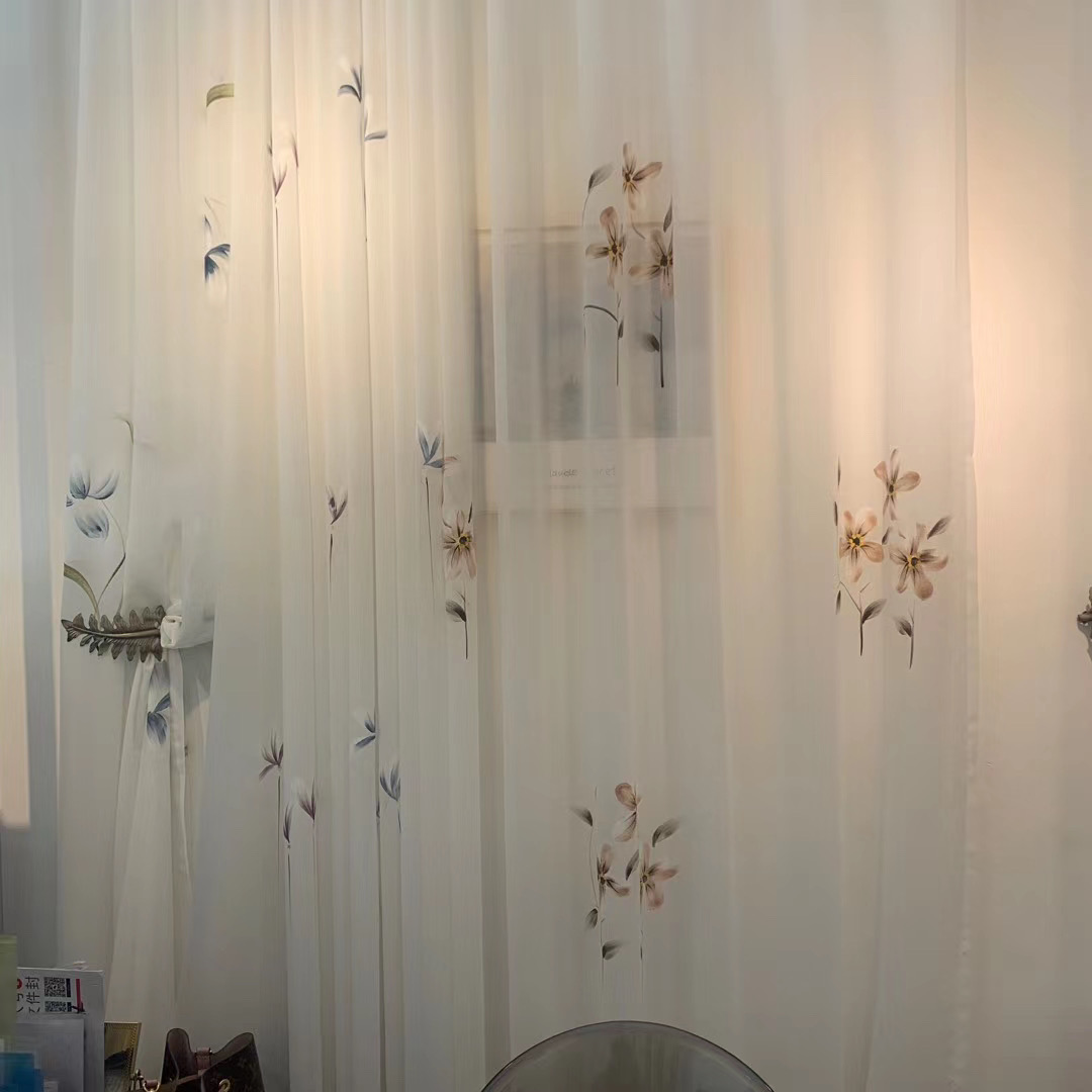 Exclusive Home Hand Painting Chiffon Curtains