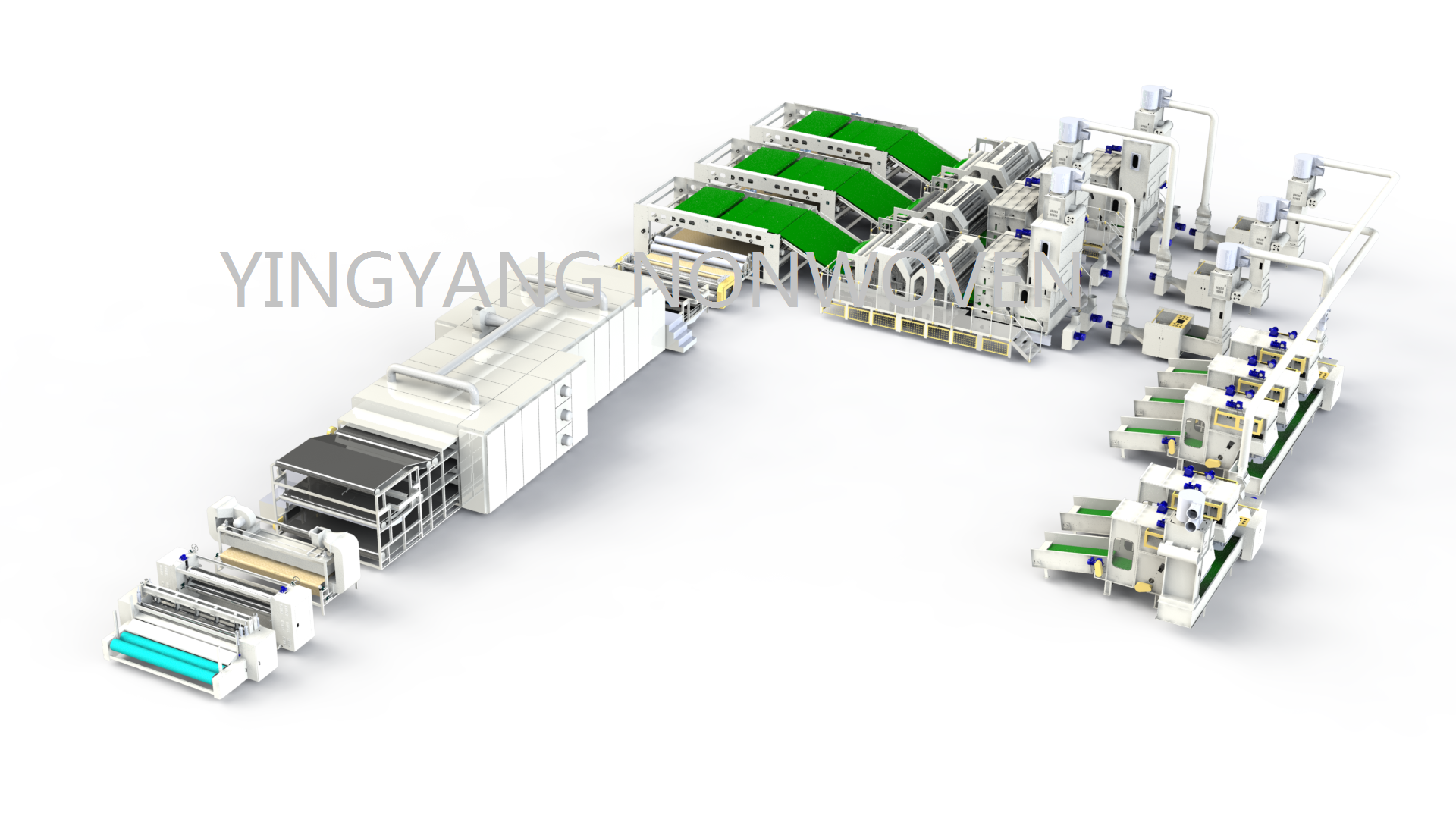 Chemical bonded wadding production line