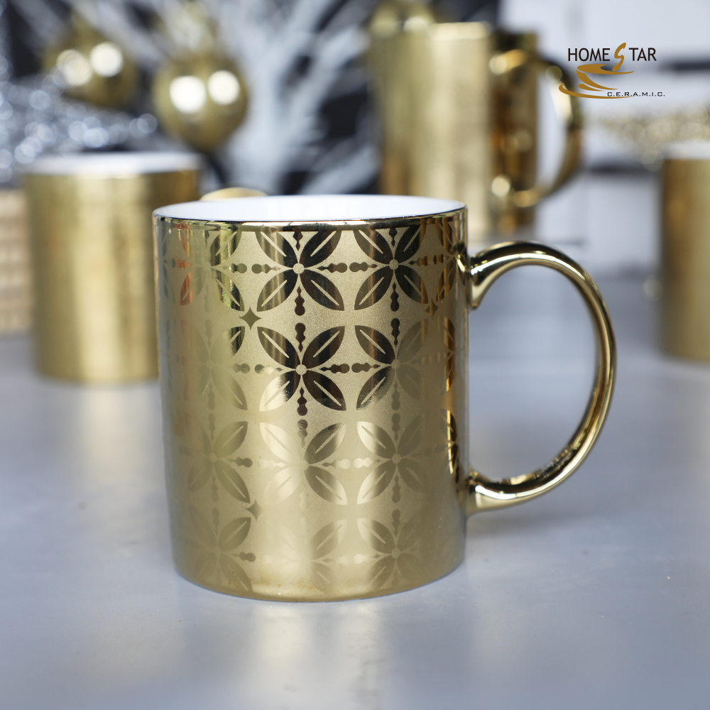 12oz can shape gold electroplate mug