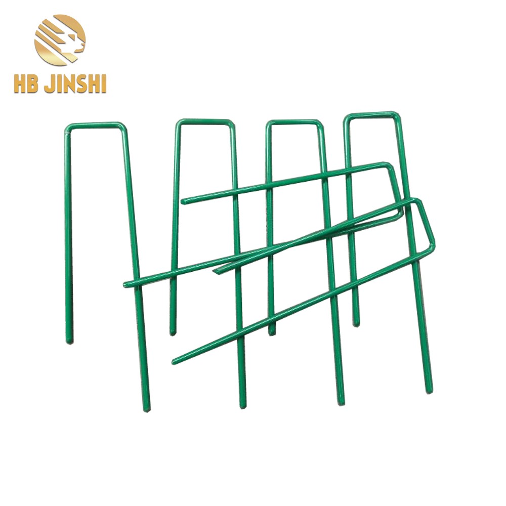 Green sod staple coated round pins grass securing pin Turf Nail