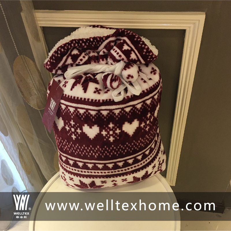 Printed flannel Blanket in bag packing