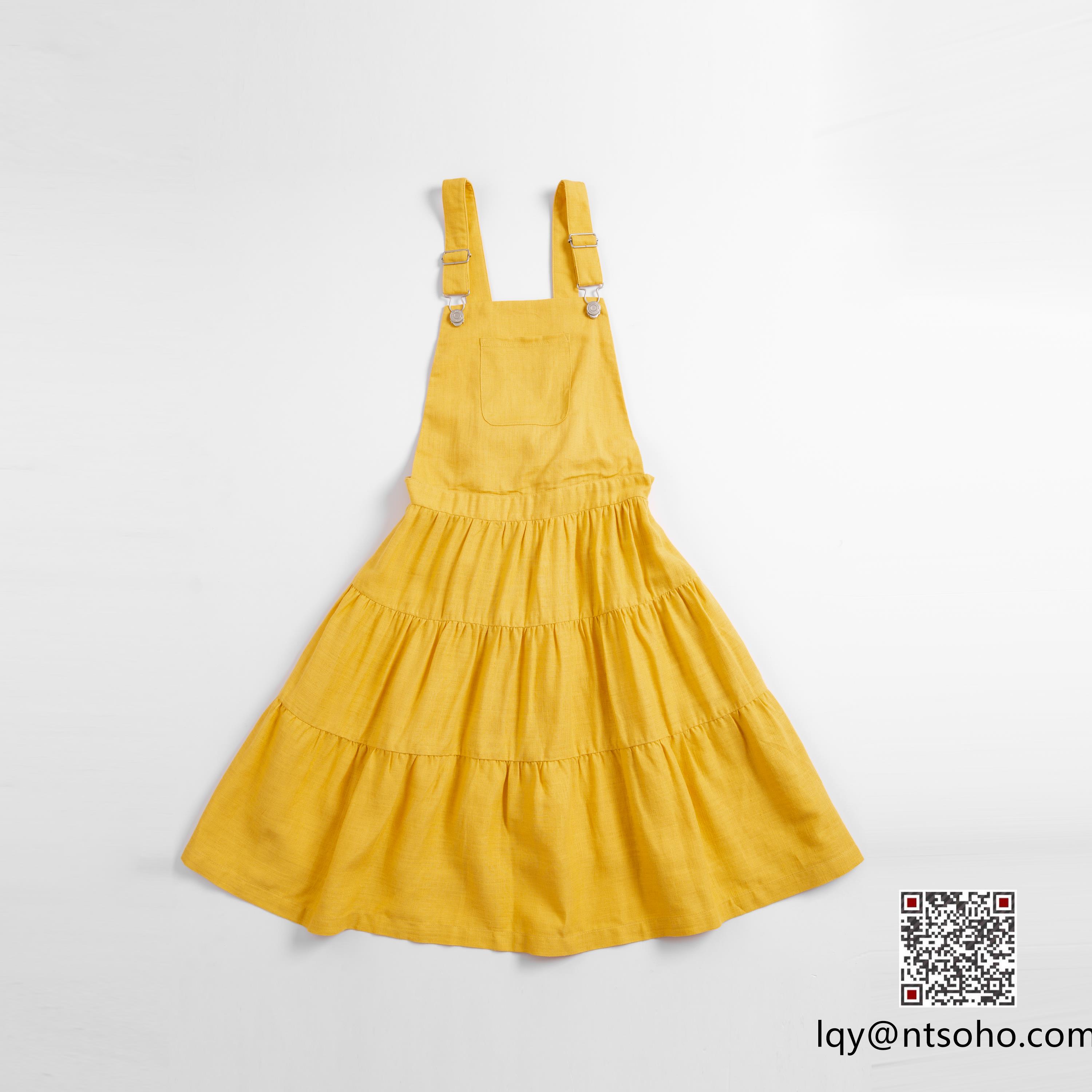 woven girl linen suspender dress