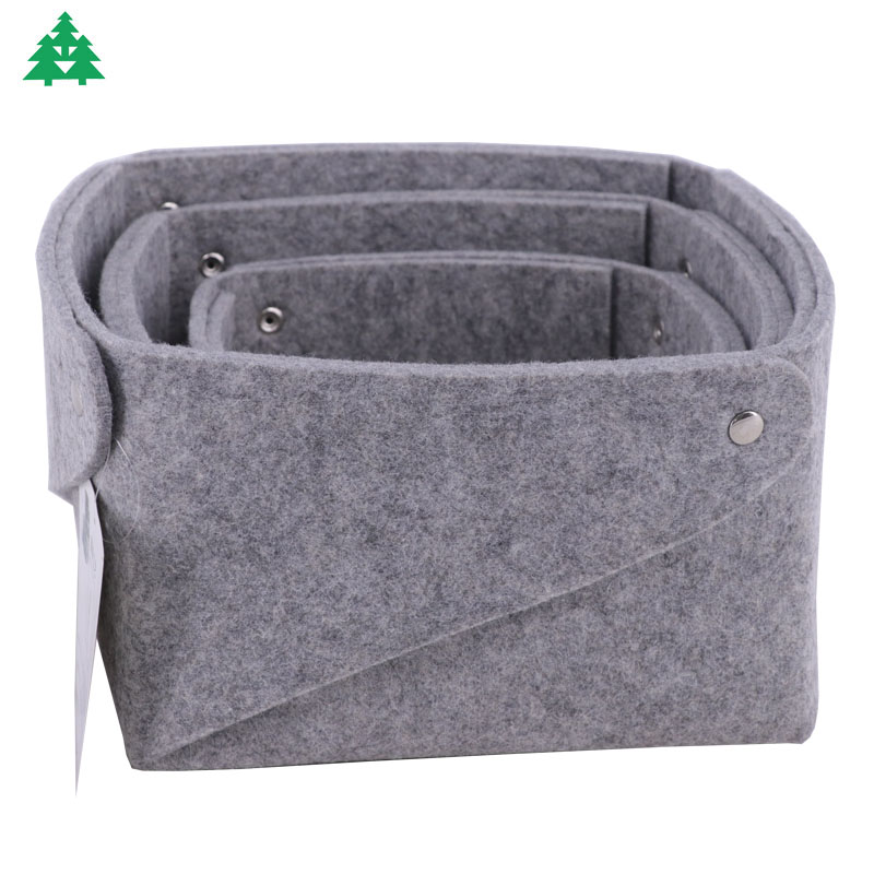 Foldable felt storage basket, S/3