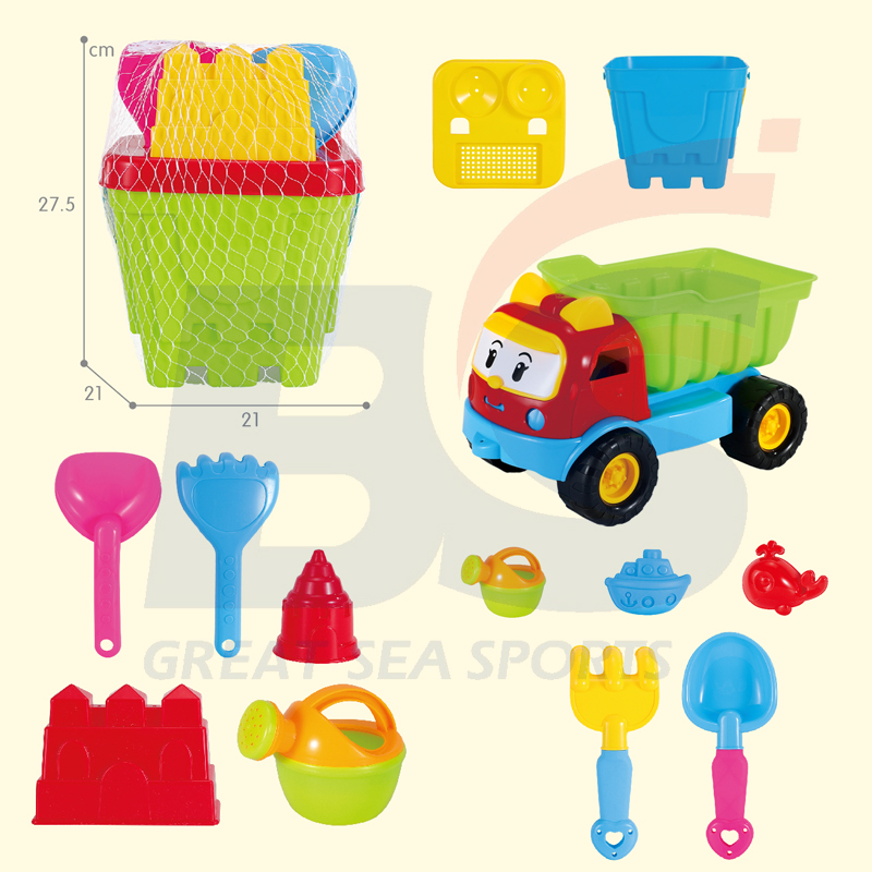 Children Colorful sand toys plastic beach bucket set with shovel summer beach toys kids buckets