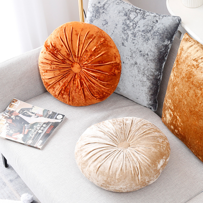 CUSHION 001 Round Cushion Small Fresh Personality Handmade Pumpkin Velvet Pillow Throw Cushion Office Waist Pillow Sofa Pillow 1 buyer