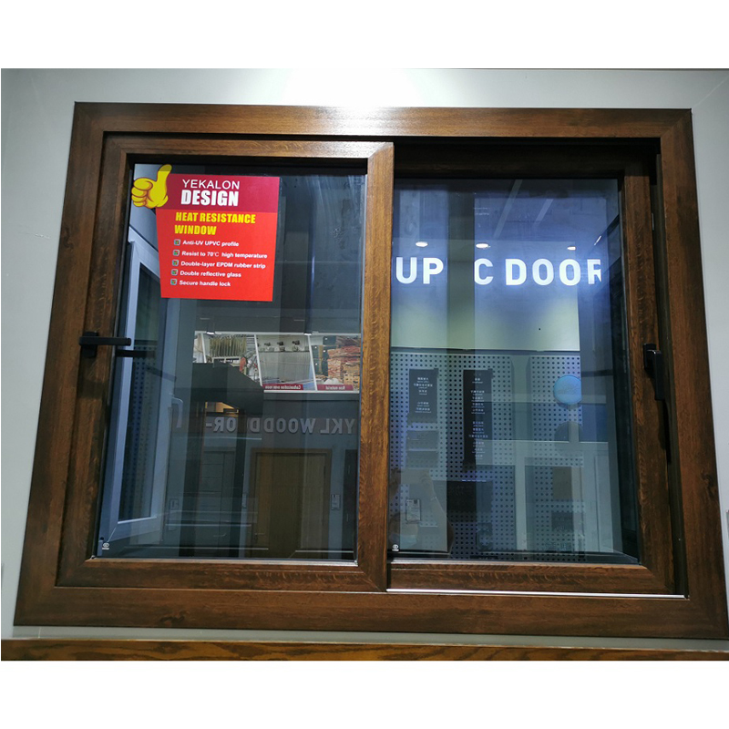 Yekalon High end wooden grain color with Casing Sliding UPVC window