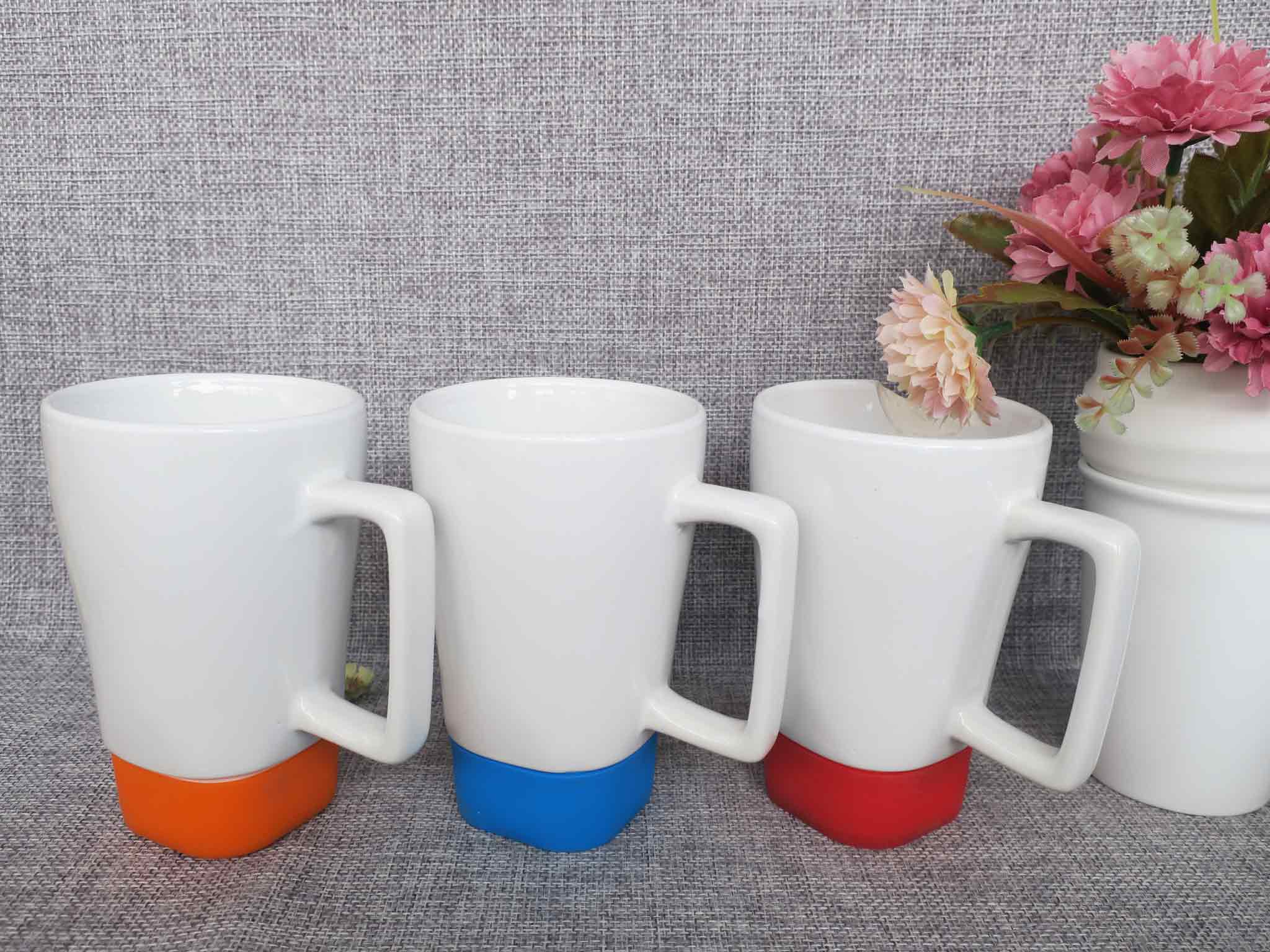 Ceramic square shape mug twist shape promotion gift coffee cup