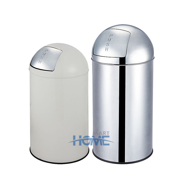 SS201 Push Door Large Capacity Waste Bin/Outdoor Ash Can/Hand Push Dustbin/Push Recycle Kitchen or Outdoor Garbage Bin