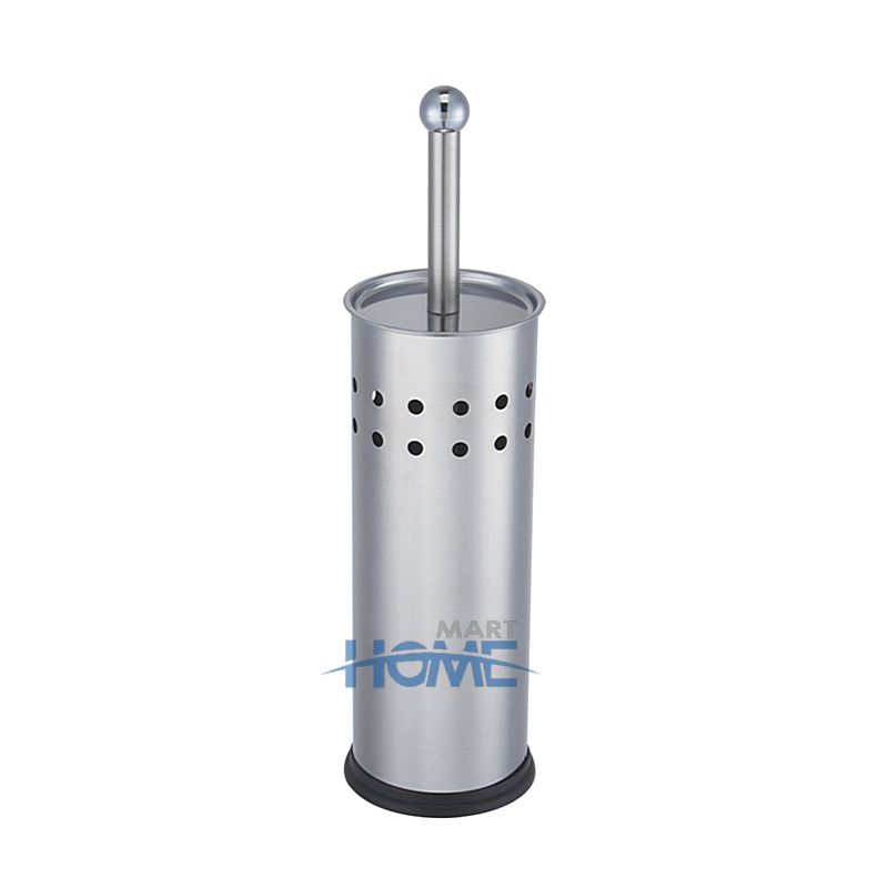 Stainless Steel Bathroom Cleaning Round Toilet Brush Holder With Plastic Bottom Mirror Or Satin Finished Brush Holder