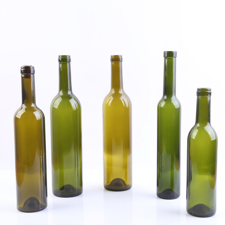 750ml Wholesale Round Green Color Glass Red Wine Bottles