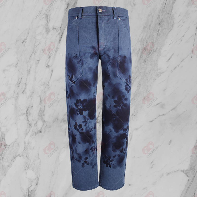Men's Faded Printing Straight Jeans