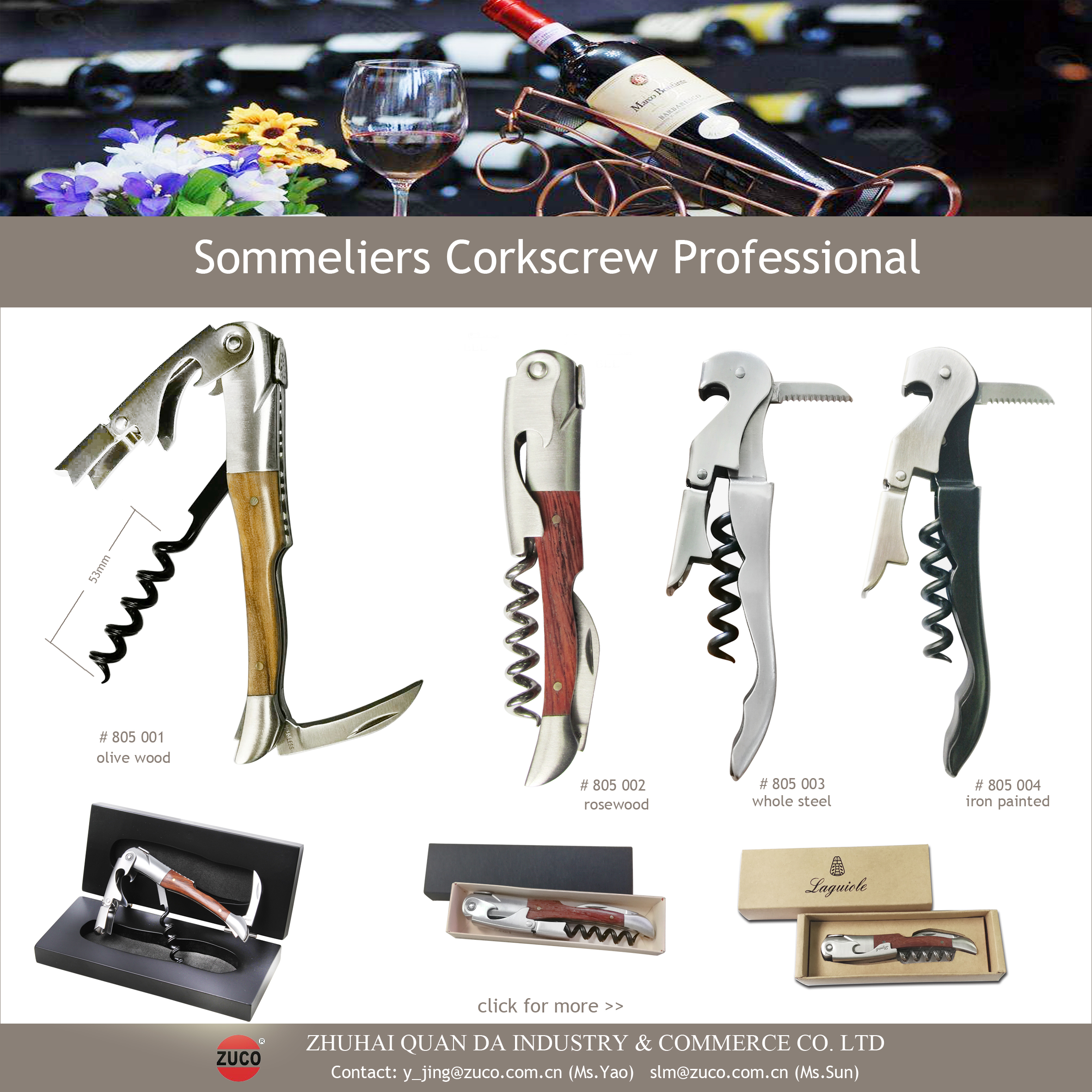 Sommeliers corkscrew professional