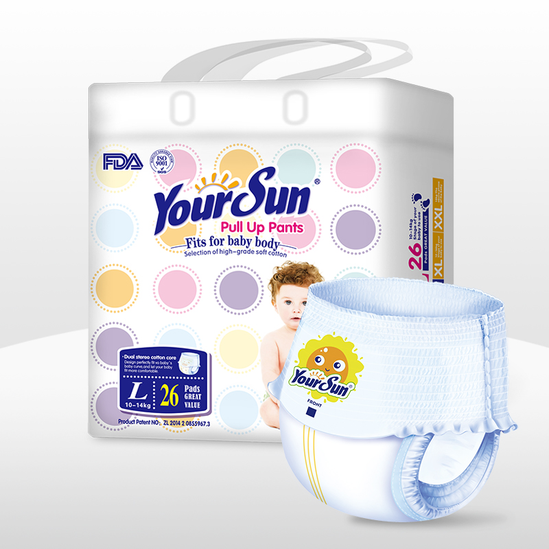 Yoursun Brand Hot Selling Baby Training Pants Style Disposable Baby Diapers