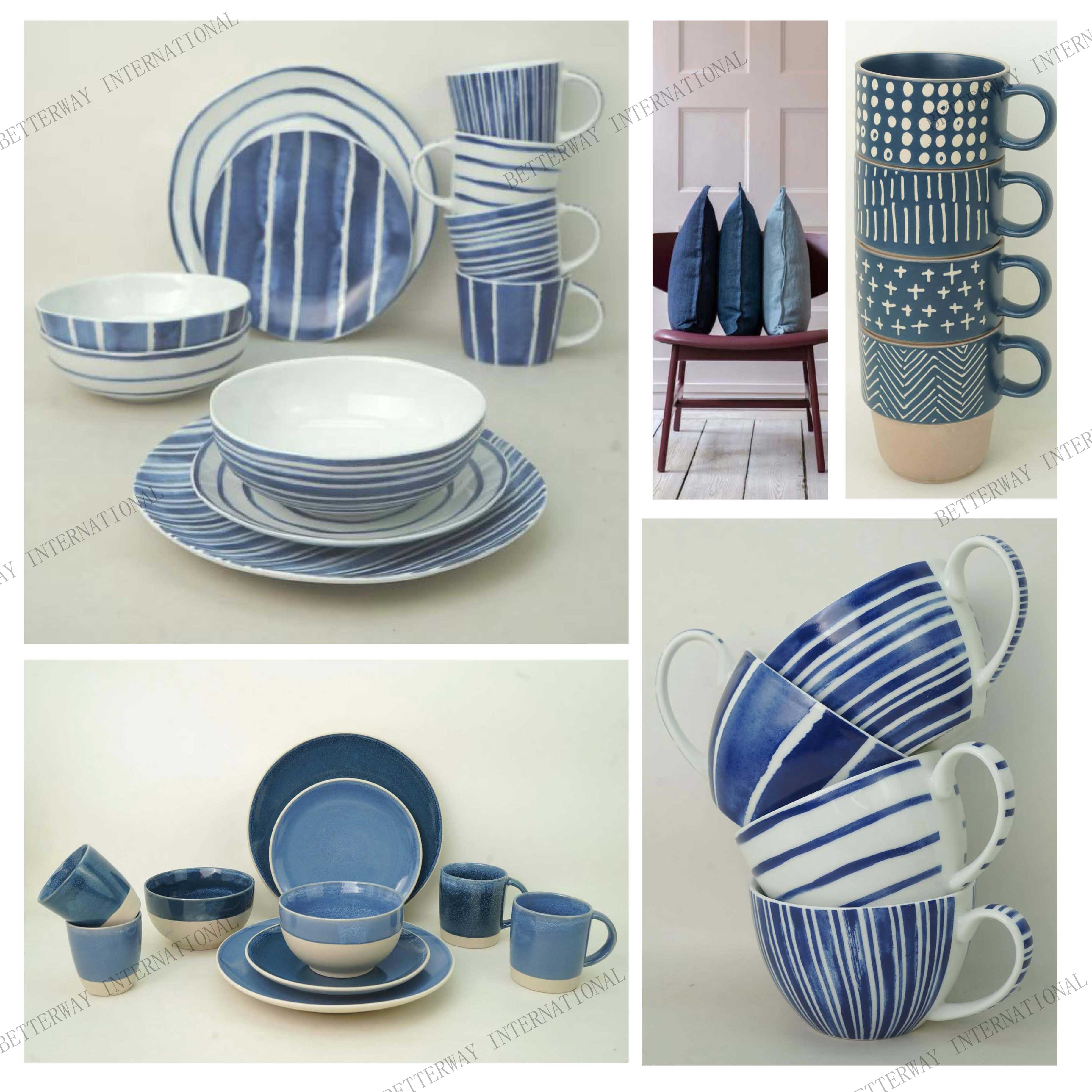 No. 002 Dinnerware with true blue design