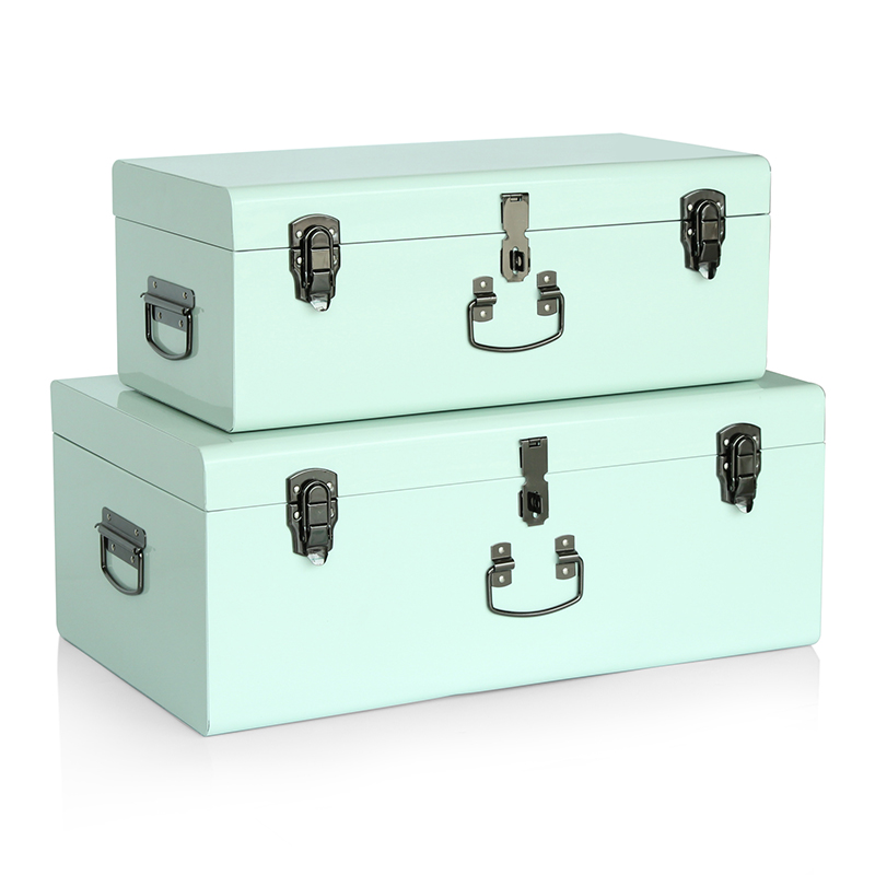 Set of 2 metal steel storage stackable trunk organizer