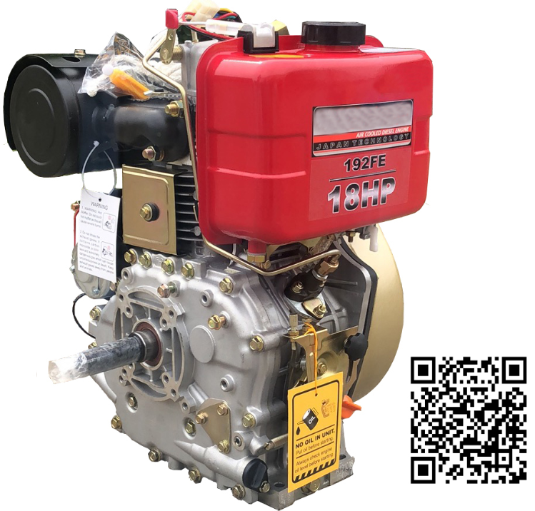 Single cylinder, vertical, direct injection,4-stroke,air cooled diesel engine
