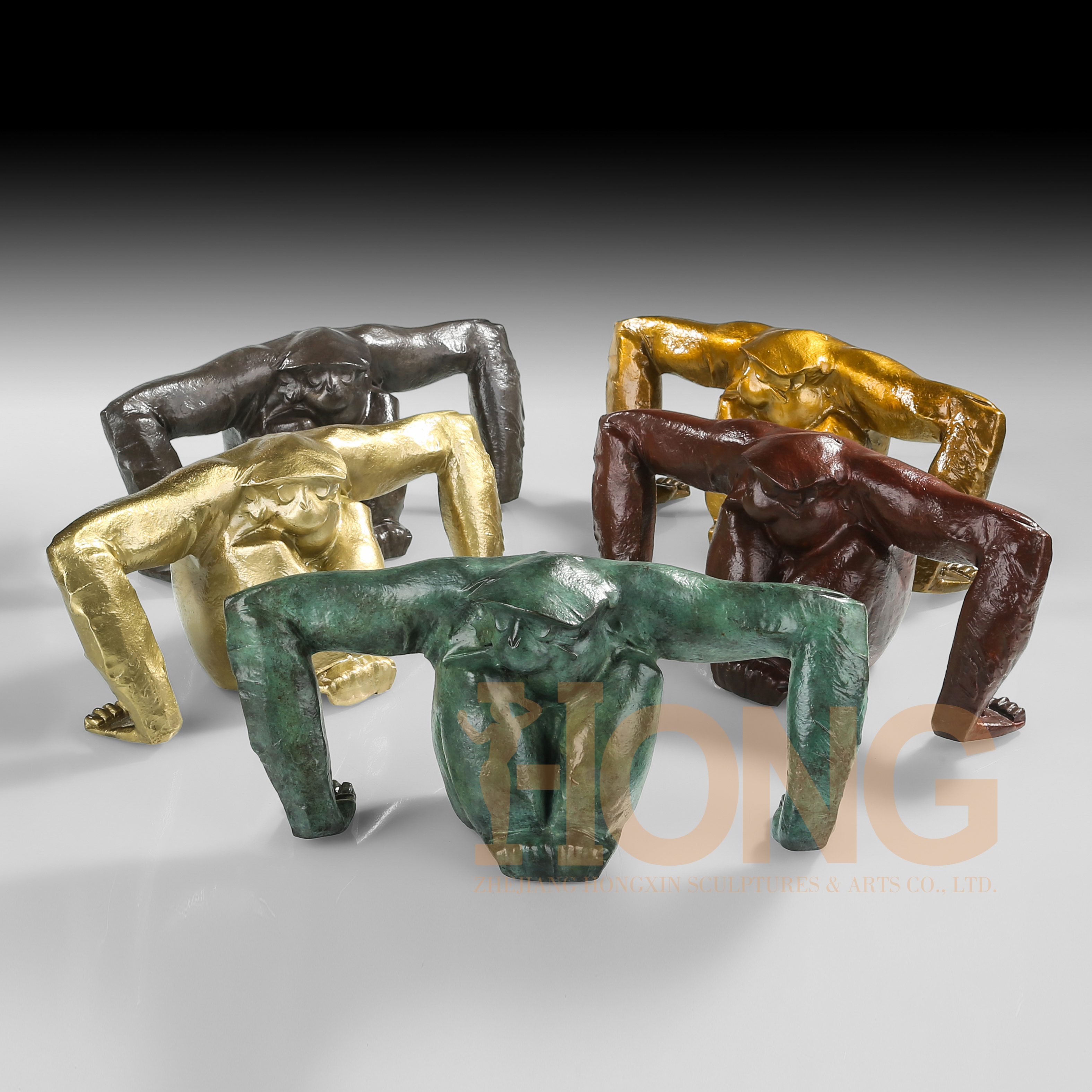 Gorilla BRONZE SCULPTURES HONGXIN