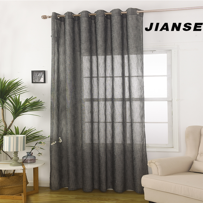 CURTAIN DIANA-2 LINEN CURTAIN solid dyed fabric sheer for home window covering