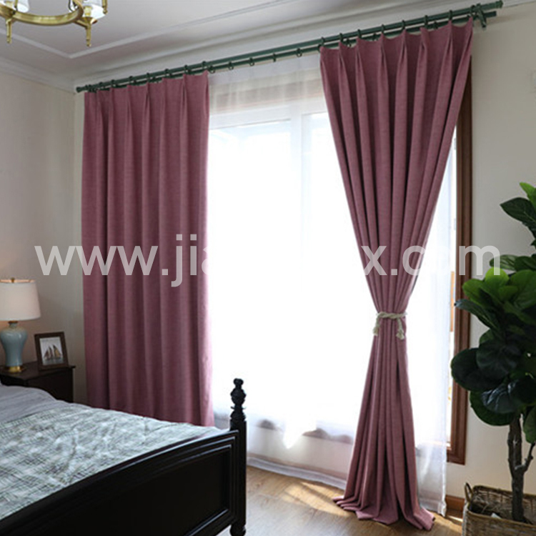 2.4.3 100%polyester Linen coating blackout curtain beige base Luxury hot sale