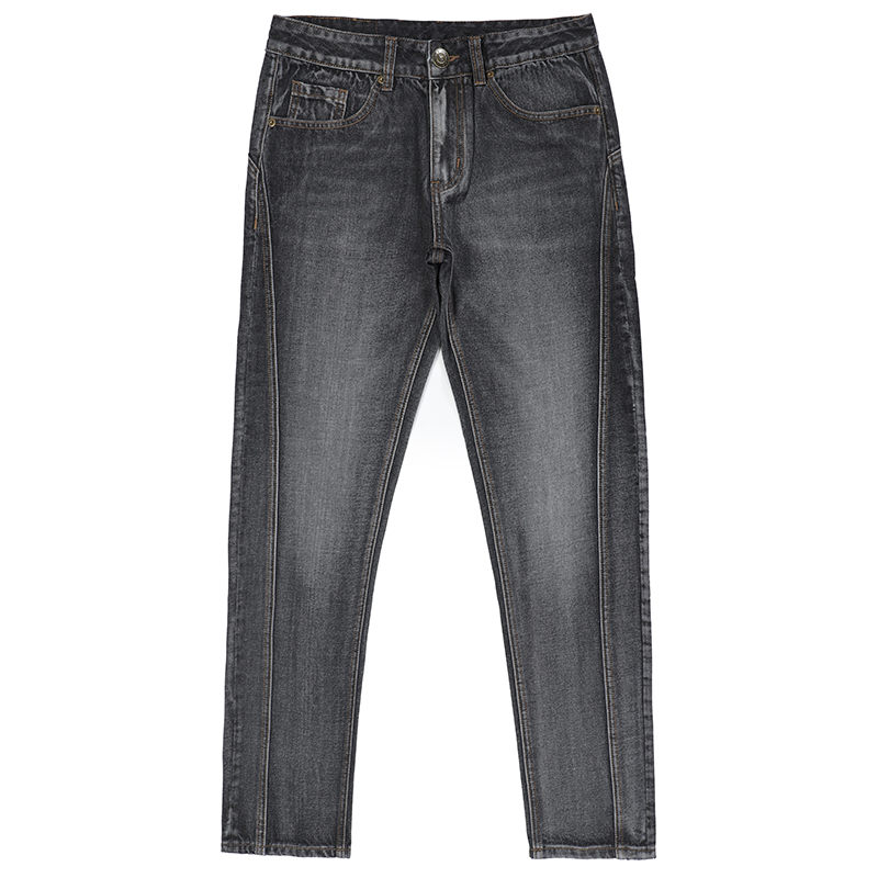2025Simple style grey jeans splice denim jeans pants fashion men jeans trousers G1965