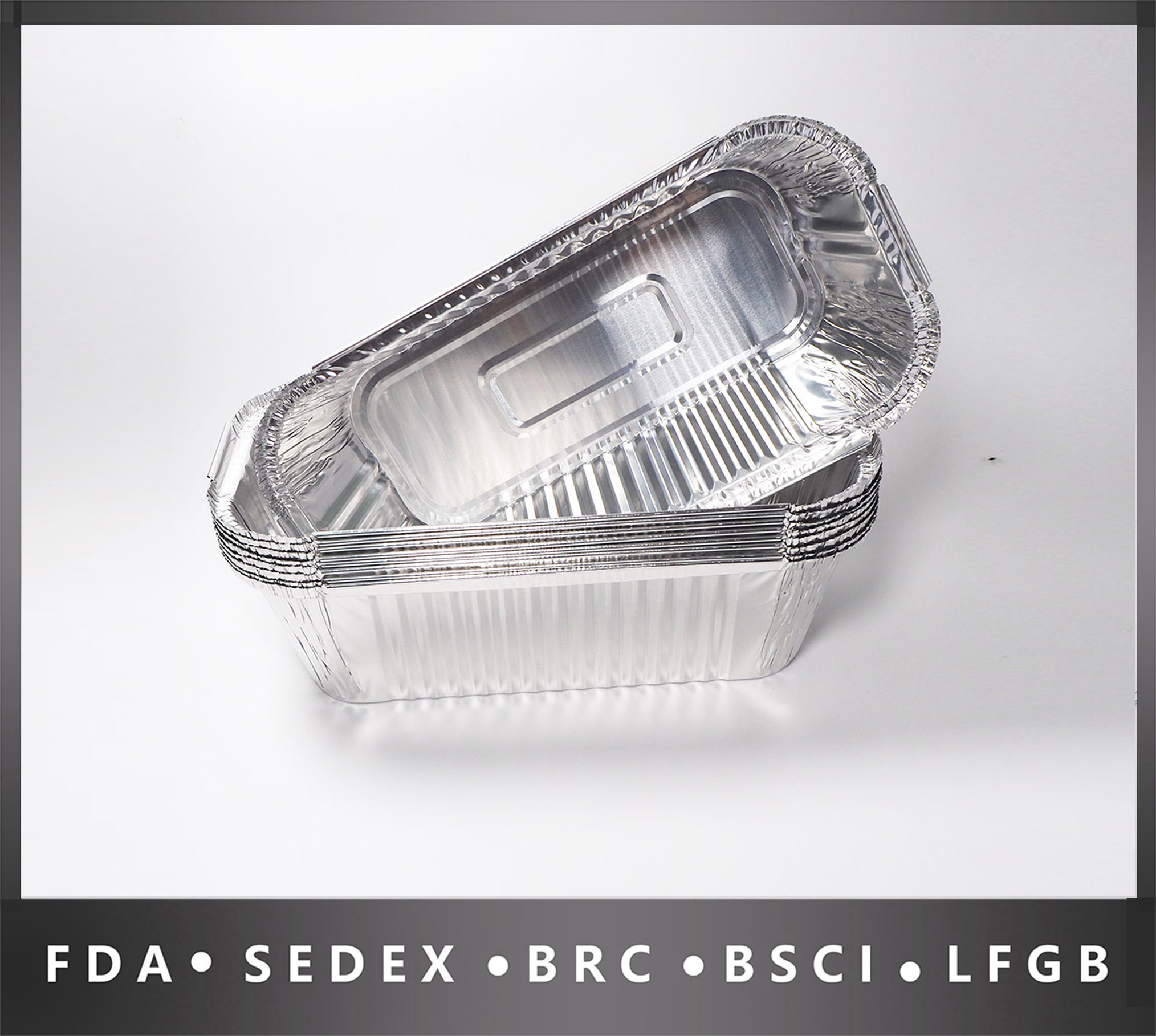 Disposable Aluminum Oblong Foil Pans Containers 1500ml
