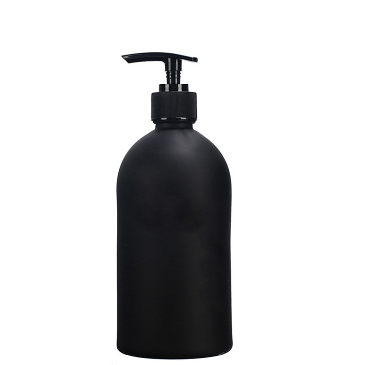 350ML matte black hand soap glass bottle with black plastic lotion pump