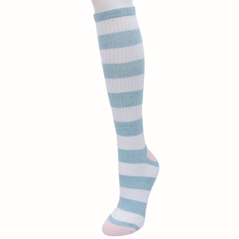 Recycled cotton long stripe women's socks