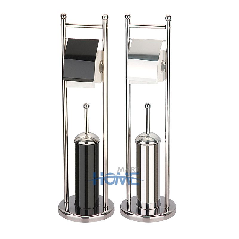 Hot sale Stainless Steel Toilet Brush and Tissue Paper Holder with heavy bottom/base