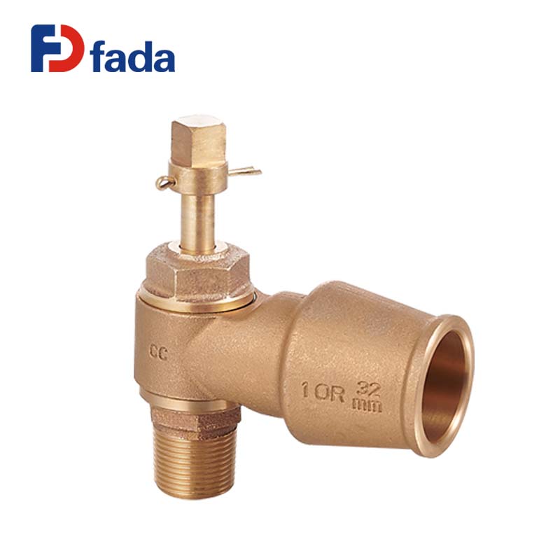 Bronze valve with push-fit for ferrule and straps