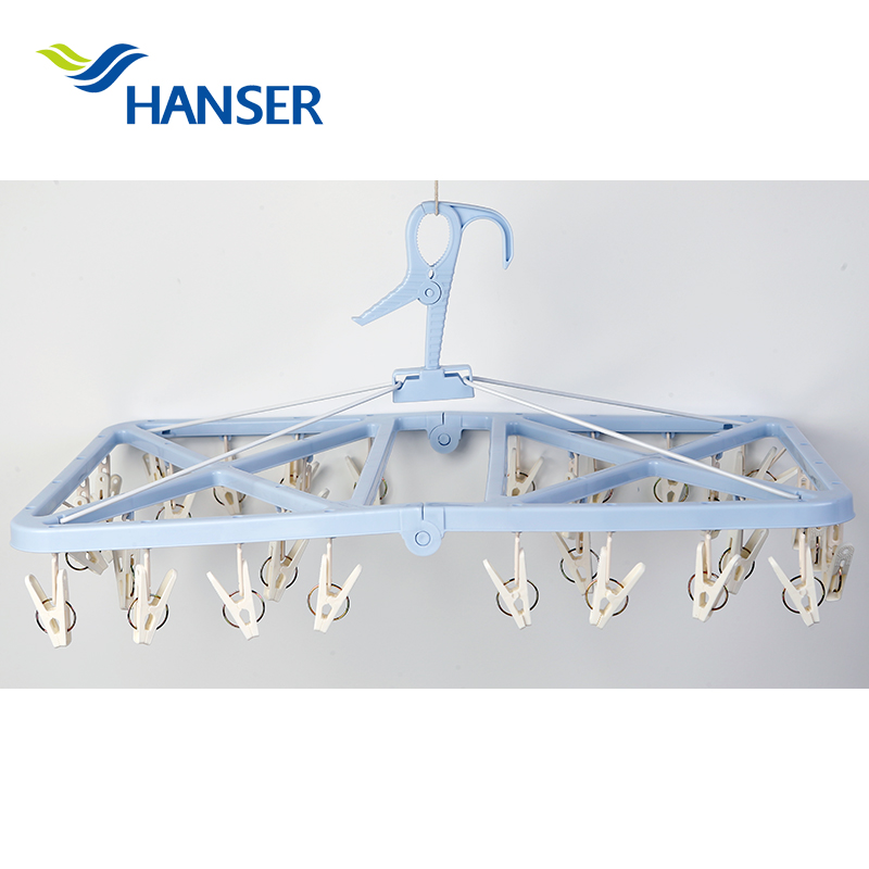 Folding Plastic Hanger With Pegs