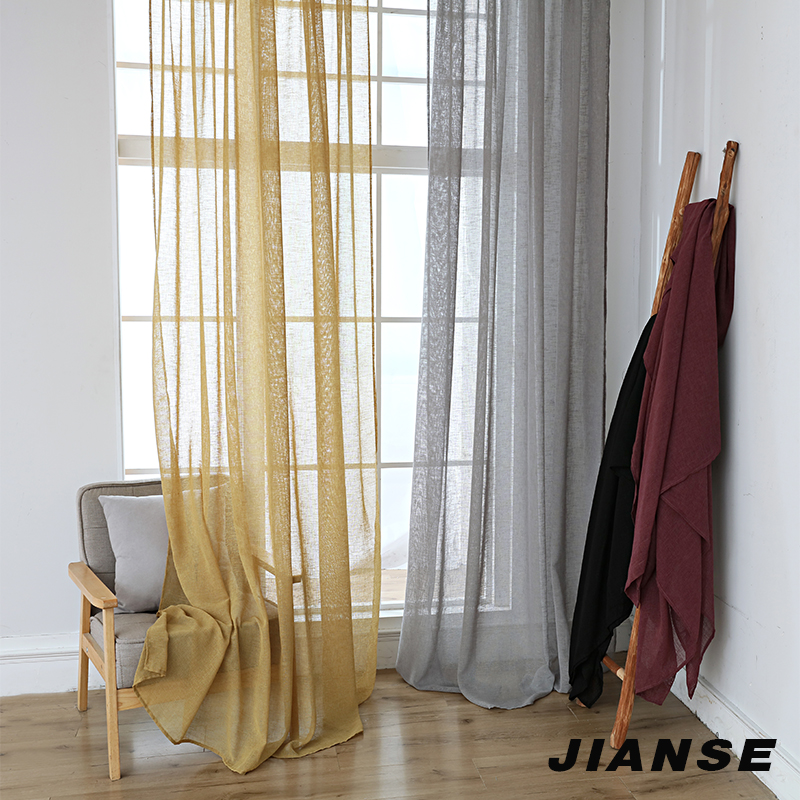 CURTAIN DIANA-1 LINEN curtain solid fabric for living room indoor