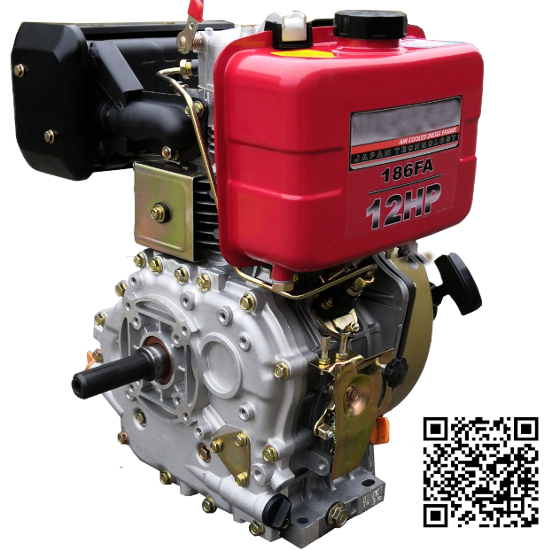 Single cylinder, vertical, direct injection,4-stroke,air cooled diesel engine