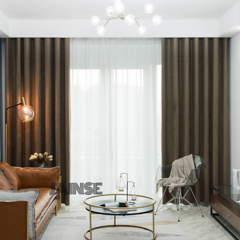 CURTAIN 3.1.1Solid chenille curtain many colors blackout for lliving room bedroom