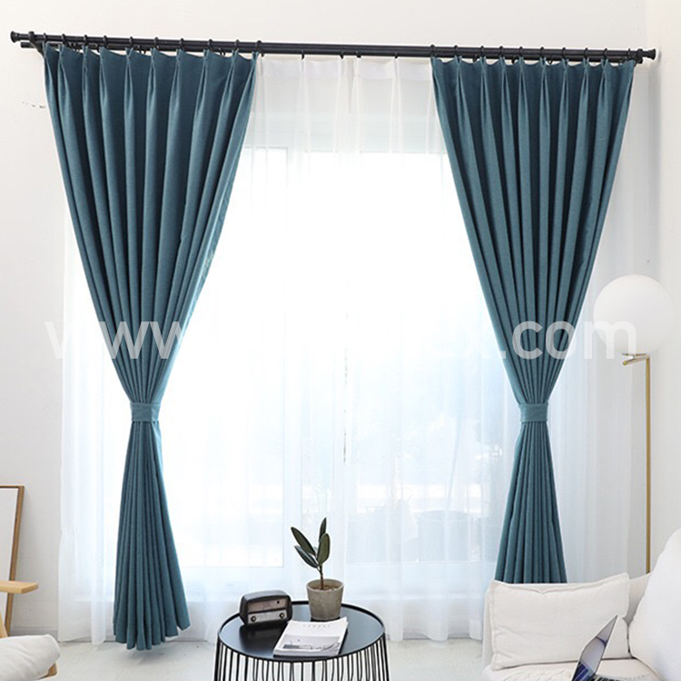 3.10.1Modern style solid faux cotton curtain fabric for bedroom blackout window covering