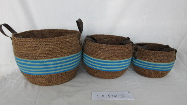 Sea grass storage bin handmade natural plant baskets