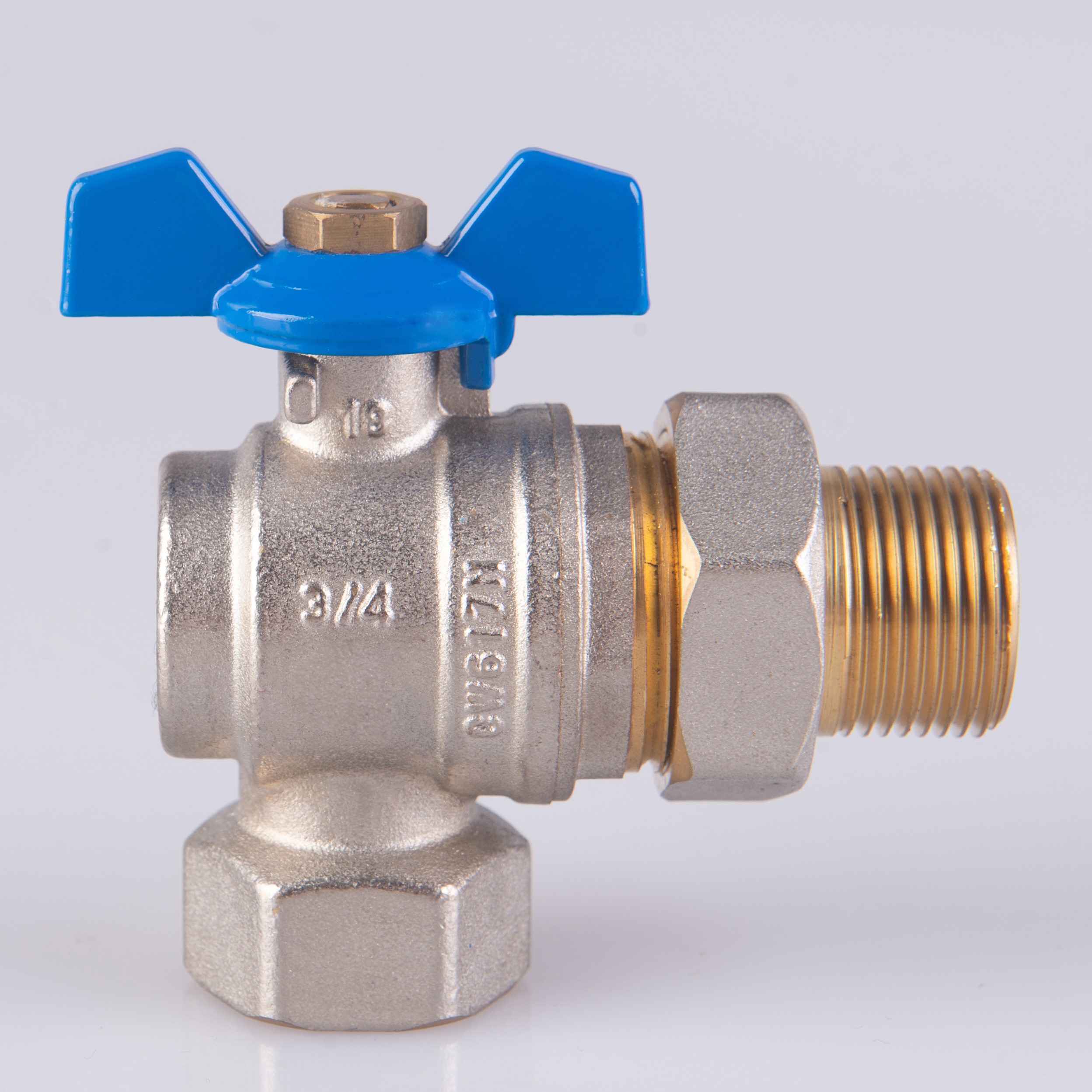 HO-Brass ball angle valvewith union connector
