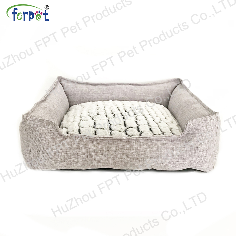 faux linen pet bedding