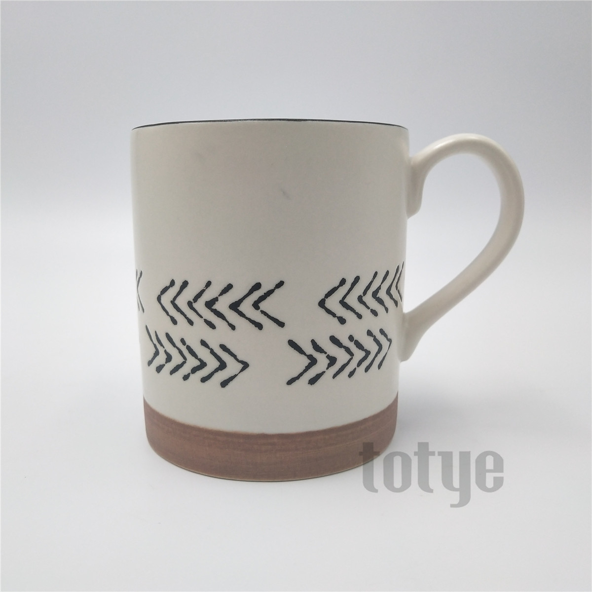 Stoneware mug with wax resist
