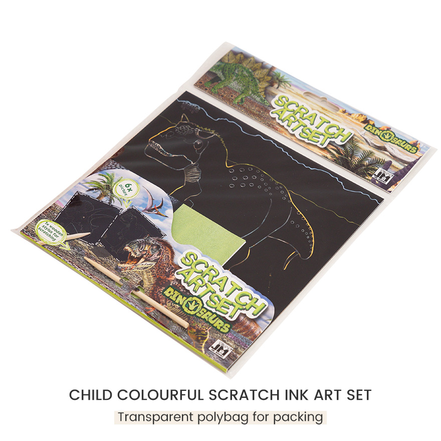 Child colourful scratch ink art set
