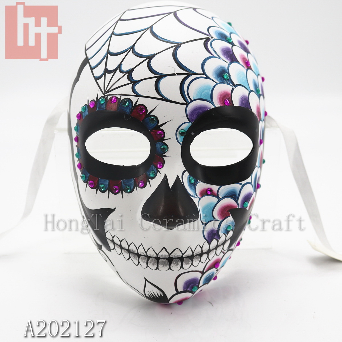 Day of the Dead Mask with Flower A202127 1/set